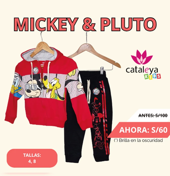 Conjunto Brilla En La Oscuridad Mickey & Pluto