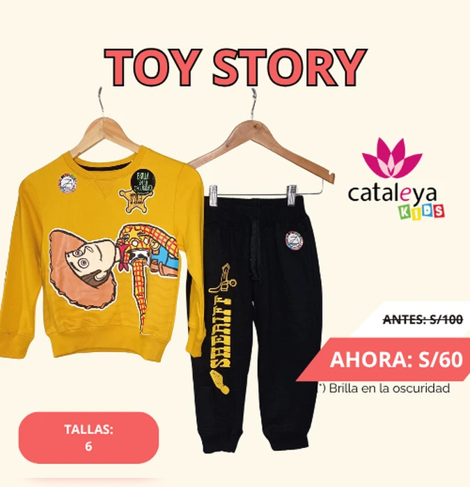 Buzo Conjunto Toy Story DISNEY Amarillo + Negro