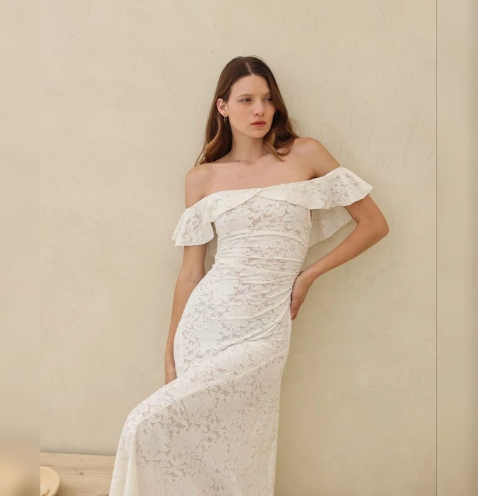 Vestido Gema MALDI Crema Verde