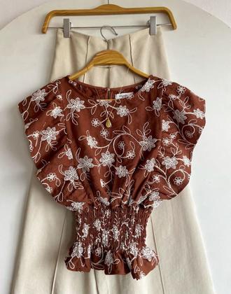 Blusa Coco MOSH Verde Crema Marron