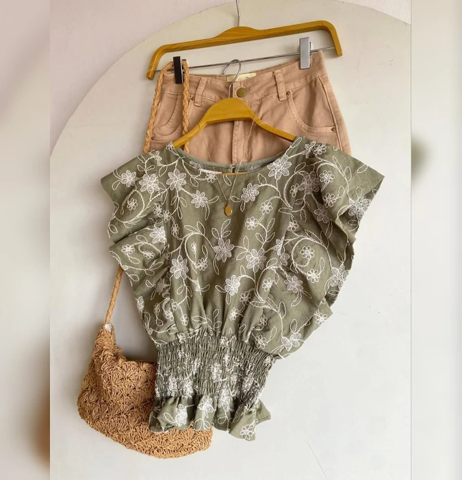 Blusa Coco MOSH Verde Crema Marron