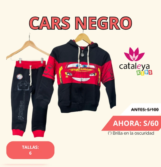 Buzo Conjunto Cars DISNEY Negro