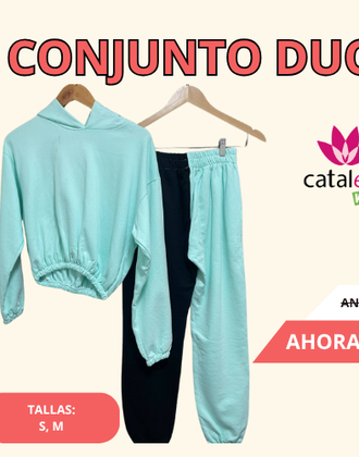 Buzo Conjunto Buzo Dos Colores NACIONAL Verde Agua Con Negro