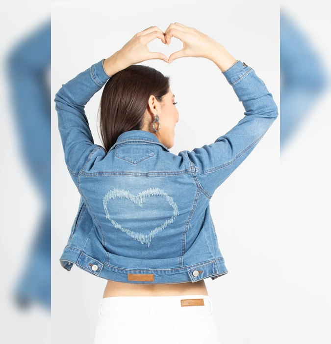 Casaca Denim Corazón Maíz