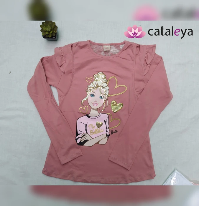 Polo Manga Larga Muñeca Palo Rosa