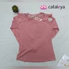 Polo Manga Larga Muñeca Palo Rosa
