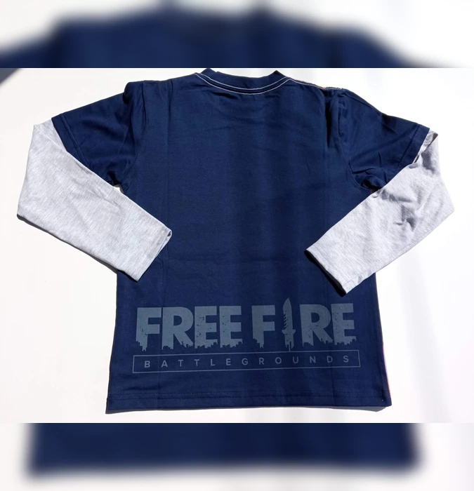 Polo Manga Larga Brilla En La Oscuridad Free Fire Azul