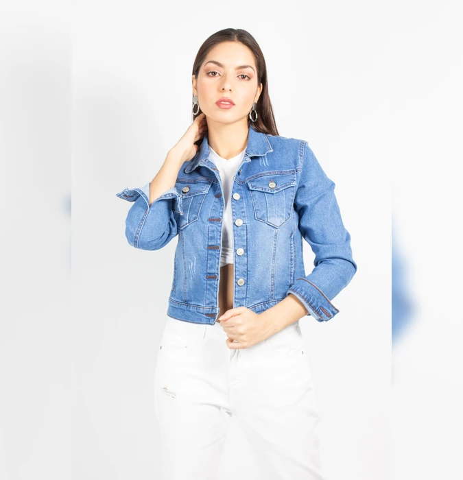 Casaca Denim Corazón Celeste Focalizado