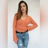 Polos Manga Larga De Hilo Importado Naranja