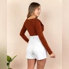 Manga Larga Lexi MARAL Camel Rojo Blanco