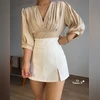 Blusa Valen LA FEMME 21 Vino Blanco Beige Negro