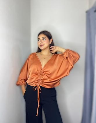 Blusa Kimono MAJADERA Naranja, Negro,Estampado