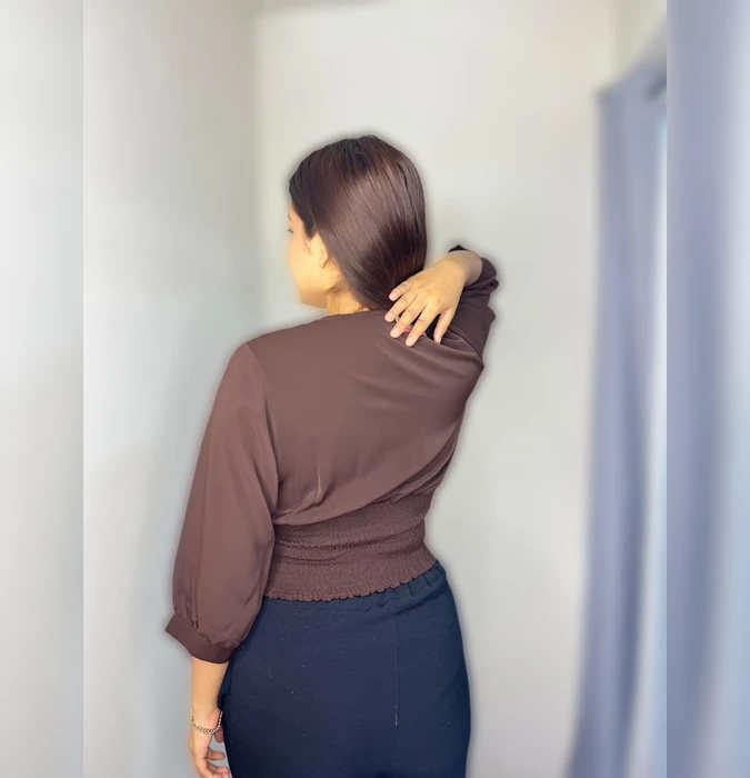 Blusa Valen ATRAZONIE Marron,Blanco, Beige, Negro