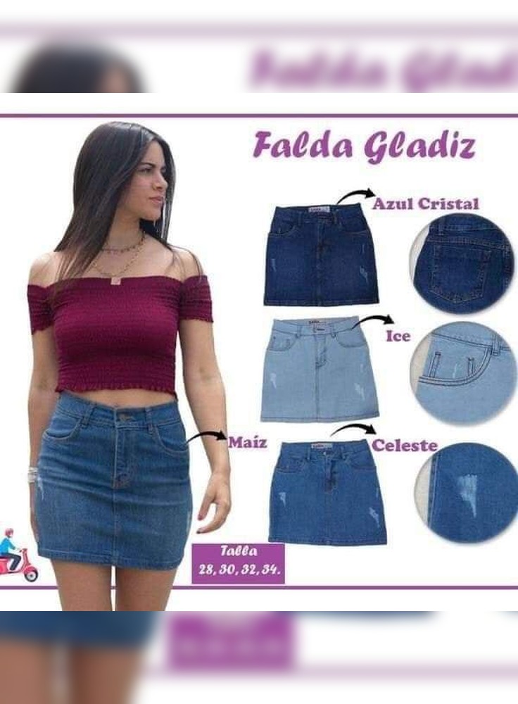 Falda Gladiz SARA Azul, Celeste