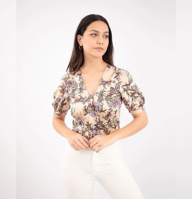Blusa Floreada DOUX Beige