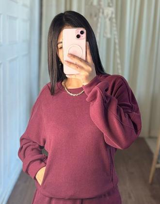 Polera Y Buzo Conjunto Comfy DIVASS Guinda