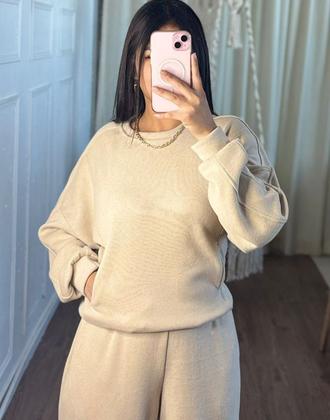 Polera Y Buzo Conjunto Comfy DIVASS Crema