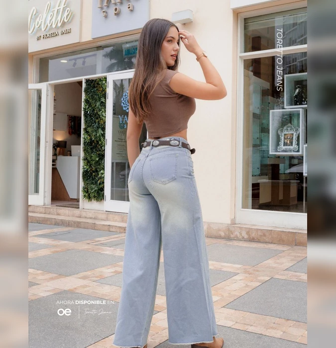 Jeans Palazo Brillos TORETTO Celeste
