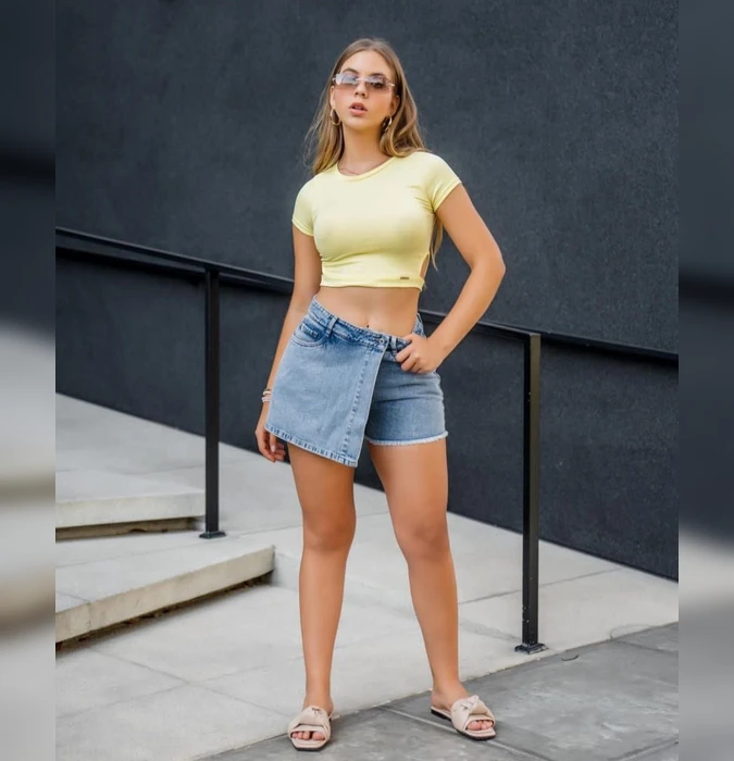 Falda Short Dayana TORETTO Celeste