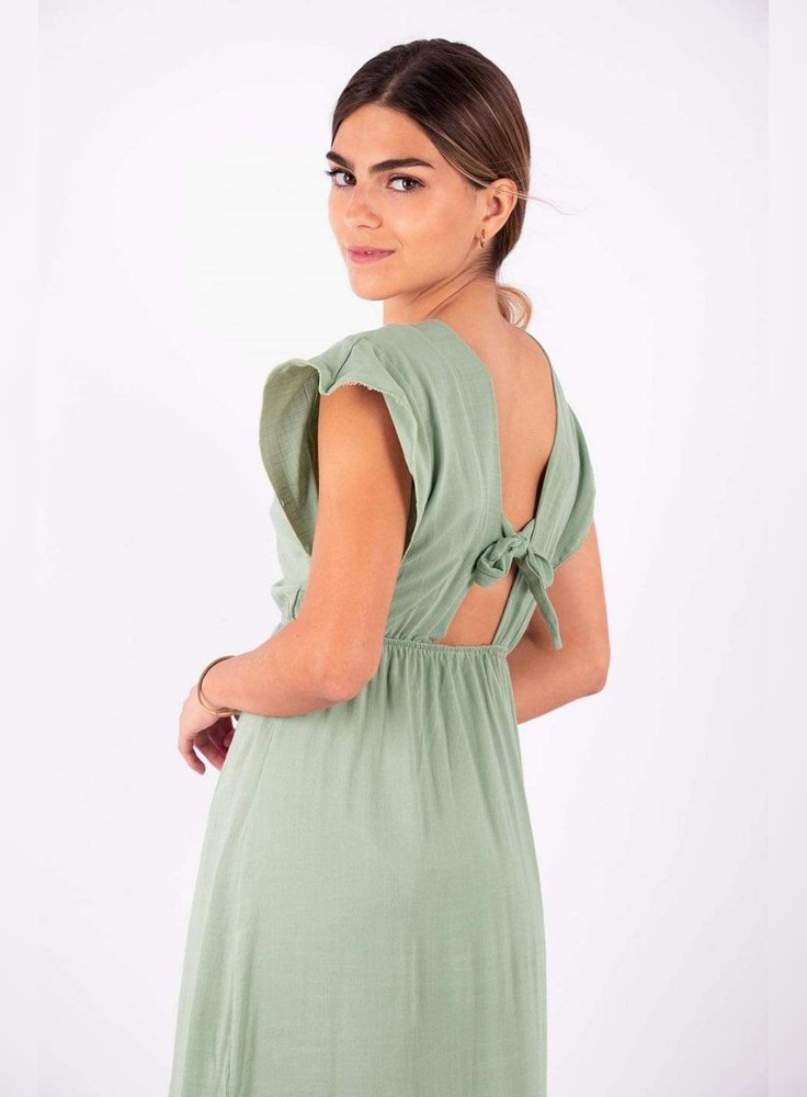 Vestido Maxi Miel Verde Jade