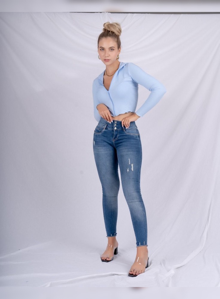 Pantalón Danna TORETTO Azul, Celeste