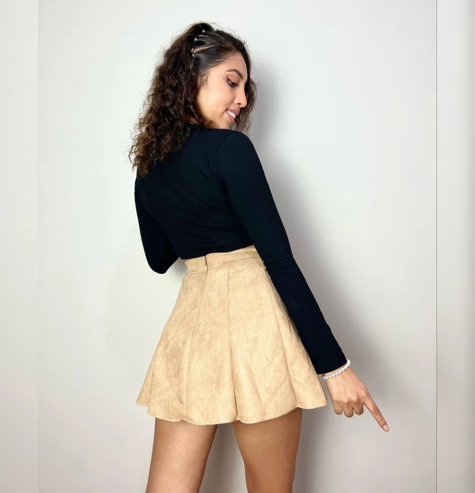 Falda Plisada Beige